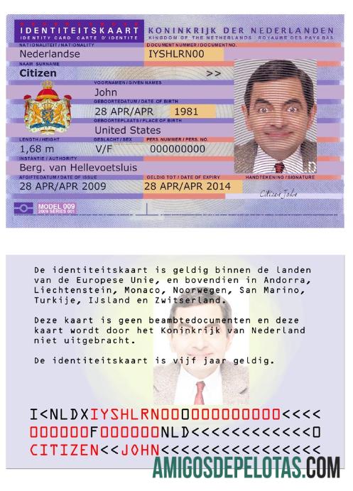 Exemplo de ID da Holanda versão 2